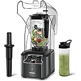 CRANDDI Quiet Commercial Blender with Soundproof Shield, 2200 Watt Professional Blenders for Kitchen with 80oz Pitcher and Self-Cleaning, High-Speed Blenders K90 Grey
