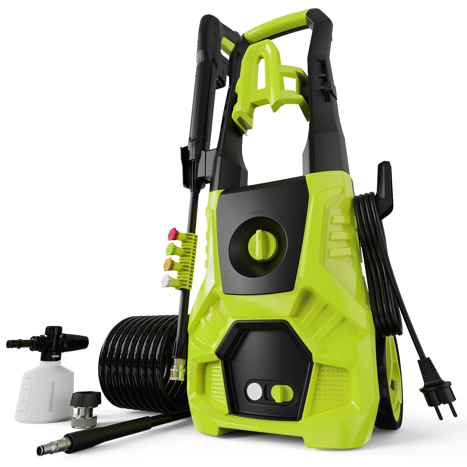 Photo 1 of PARTS ONLY -------------------------------------------------------------------------------------SISUPASSIE Pressure Washer, 5000PSI Max 3.6GPM with Foam Cannon 35FT Power Cord 4 Nozzles for Cars, Green