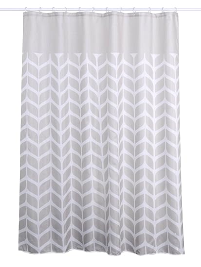 Obsessions Polyester Shower Curtain (180x200cm, Light Grey)