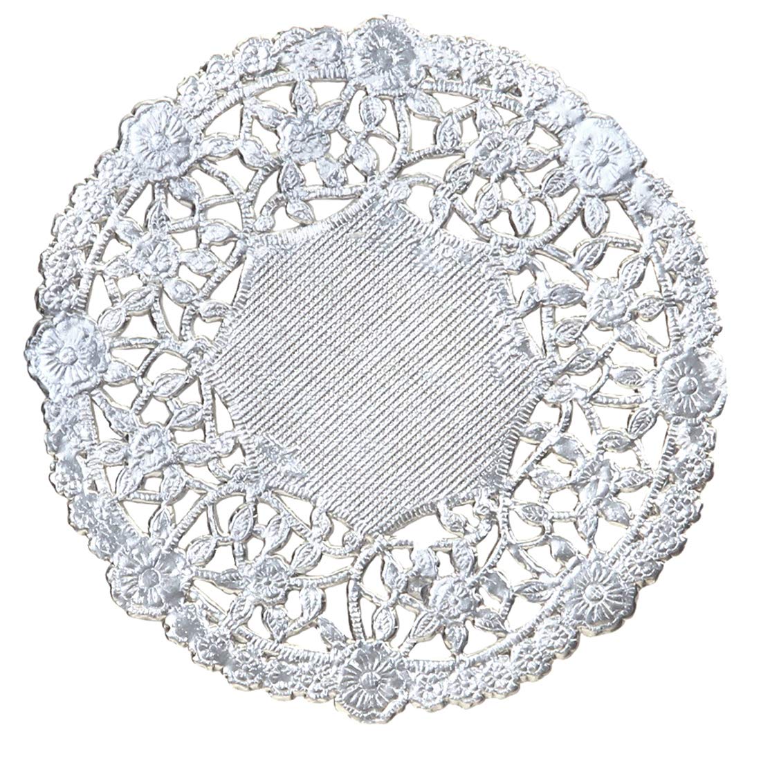 Hygloss Products 12 Inch Silver Foil Doilies Round