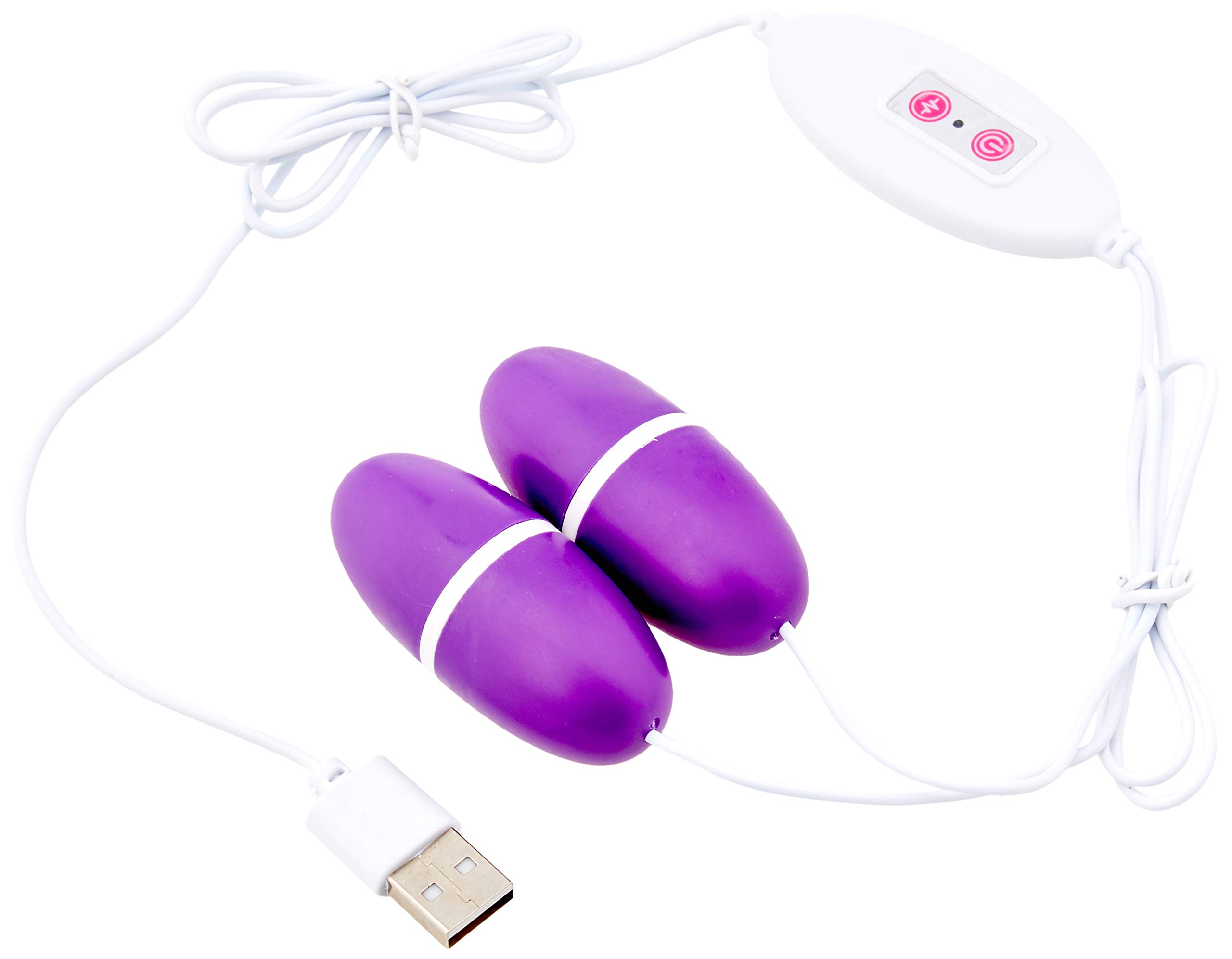 BeHorny Mega Power 12-Speed USB Powered Double Vibrating Love Egg, Purple