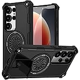 DAWEIXEAU Magnetic Case for Galaxy S25 Ultra, Built-in Stand [Compatible with Mag-Safe] Shockproof Protective Cover Case for Samsung Galaxy S25 Ultra Black