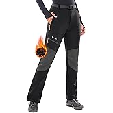 Ewedoos Snow Pants Womens Ski Pants Waterproof Insulate Softshell Fleece Lined Winter Hiking Snowboard Zipper Bottom Leg