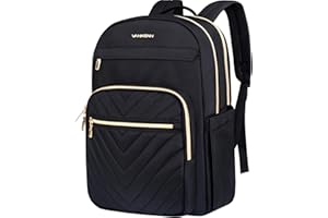 VANKEAN Laptop Backpack for Women Men Work Laptop Bag Fashion with USB Port, Daypacks for College, Business (Black, 15.6 Inch
