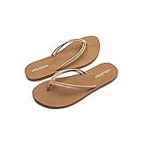 Volcom Women's Forever and Ever Flip Flop Sandal – Soft Recliner Comfort Footbed, Beige, 11