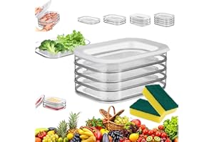 Multi-layer Food Storage Box with Lid, Deli Meat Container for Fridge, Ham and Cheese Container for Fridges, Stackable Contai