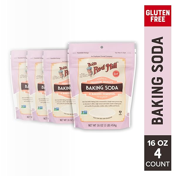 BOB’S RED MILL BAKING SODA, 16OZ (PACK OF 4) – NON GMO, VEGAN, PALEO FRIENDLY, KOSHER