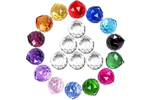 MerryNine 20Pack Crystal Ball 0.8"/20mm Prism Sun Shine Catcher Rainbow Pendants Maker, Hanging Crystals Prisms for Windows, for Feng Shui, for Gift (Multicolor)
