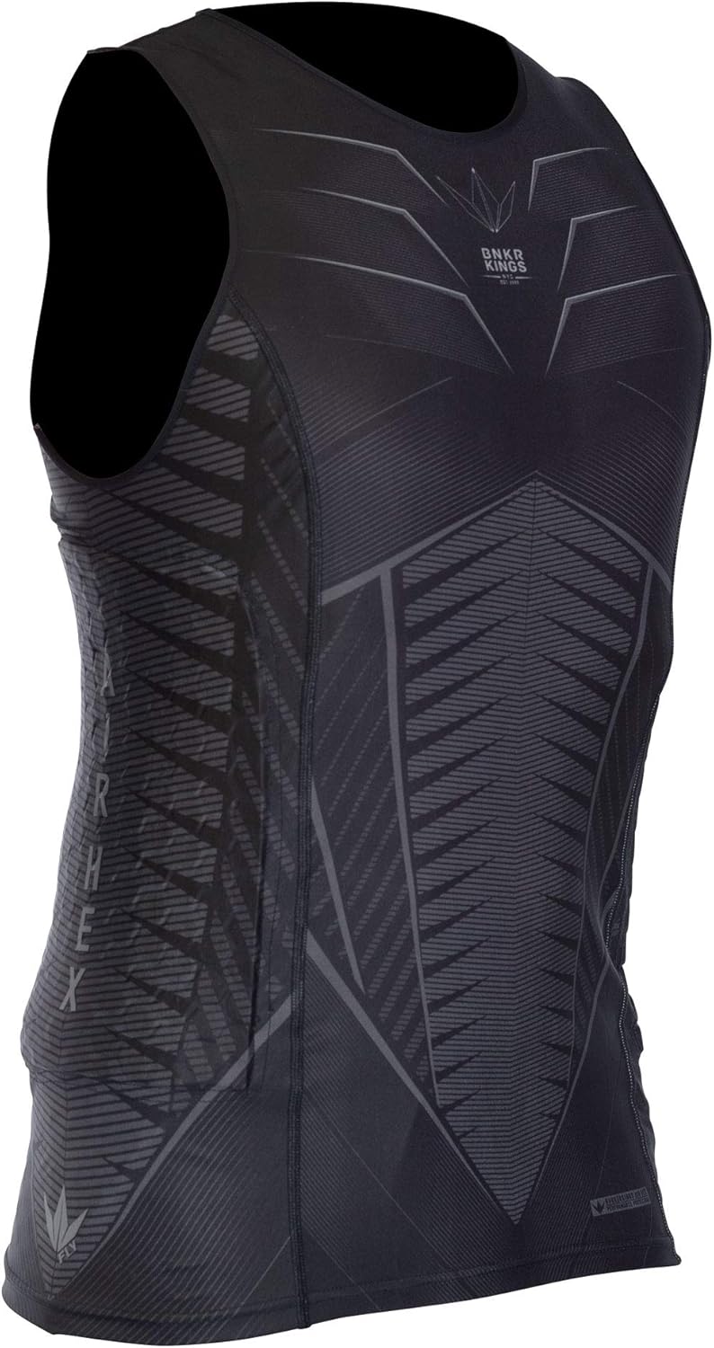 Bunkerkings Fly Compression Lightweight Sleeveless Top/Chest Protector - Black : Clothing