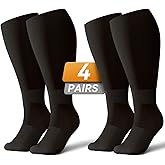Azalencro Plus Size Compression Socks for Women & Men Wide Calf, 20-30mmhg Knee High Stockings for Pregnancy, Nurse, Travel
