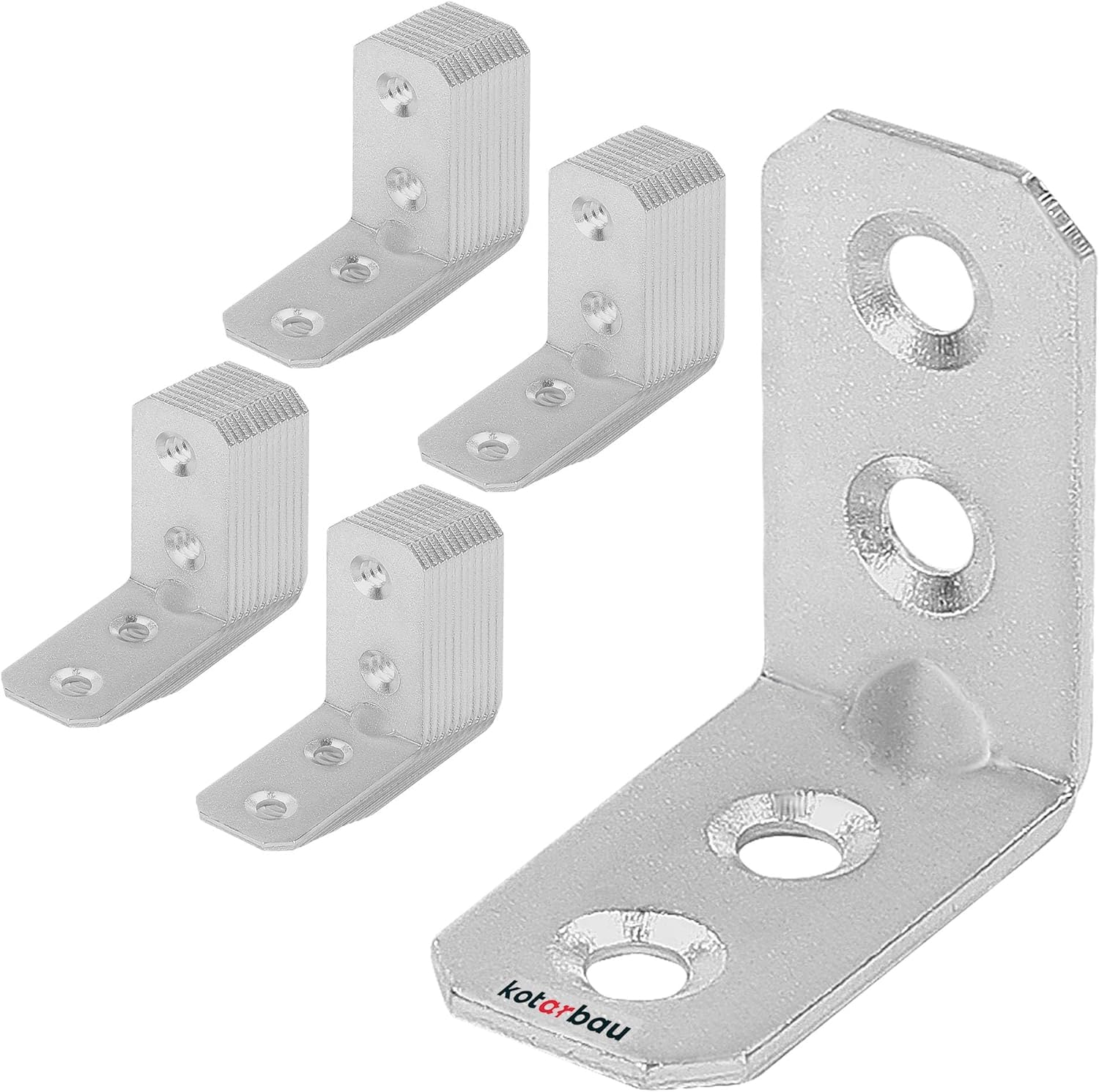 KOTARBAU - 50 Piece Set of Angle Brackets 30 x 30 x 16 x 2 mm – Reinforced Alloy Steel Corner Brackets with Mounting Holes – Heavy-Duty Galvanized Wood Connectors