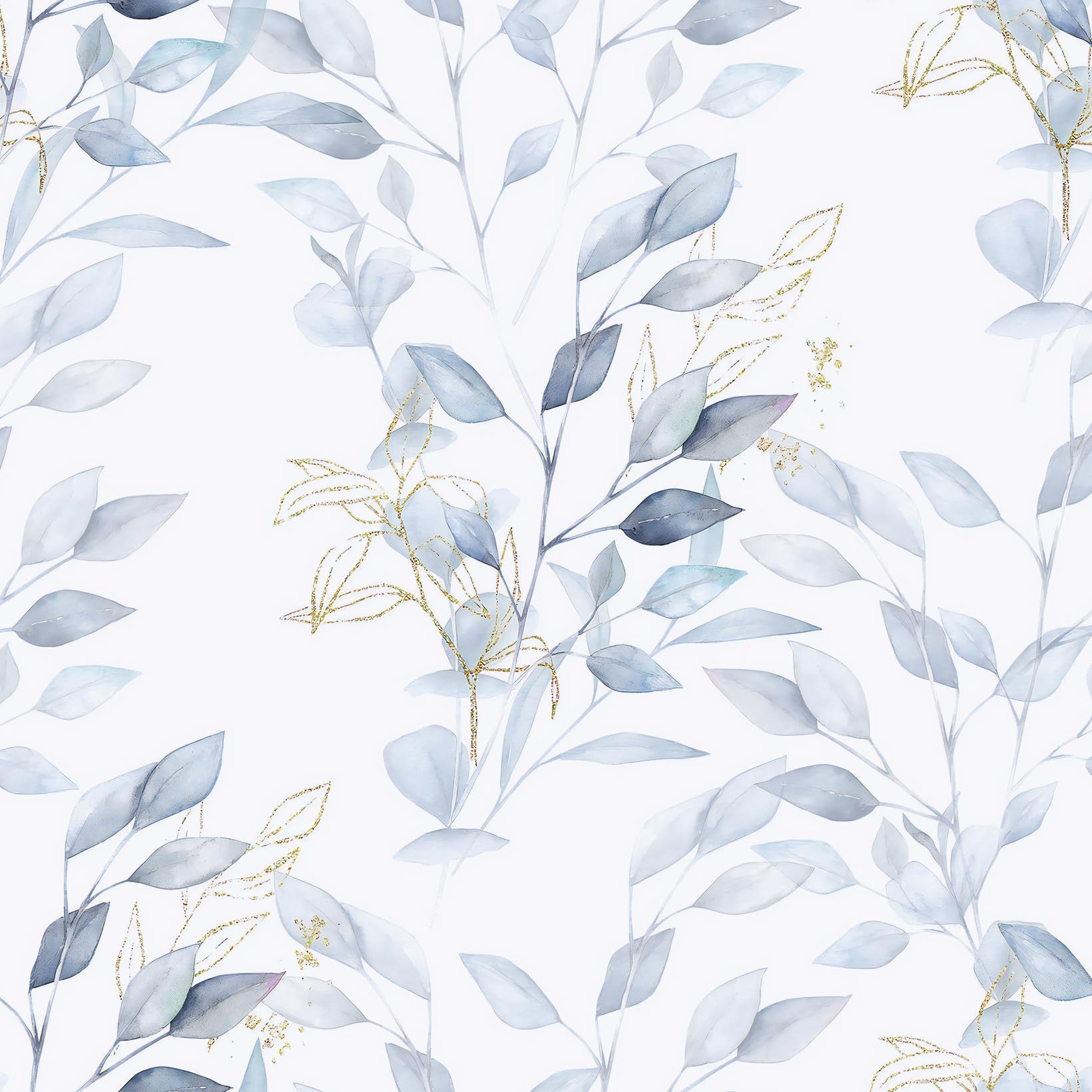 Photo 1 of HeloHo 15.35" X 394" Green Blue Leaf Wallpaper Peel and Stick Self Adhesive Removable Wall Paper Waterproof Contact Paper for Bathroom Living Room Bedroom Decor