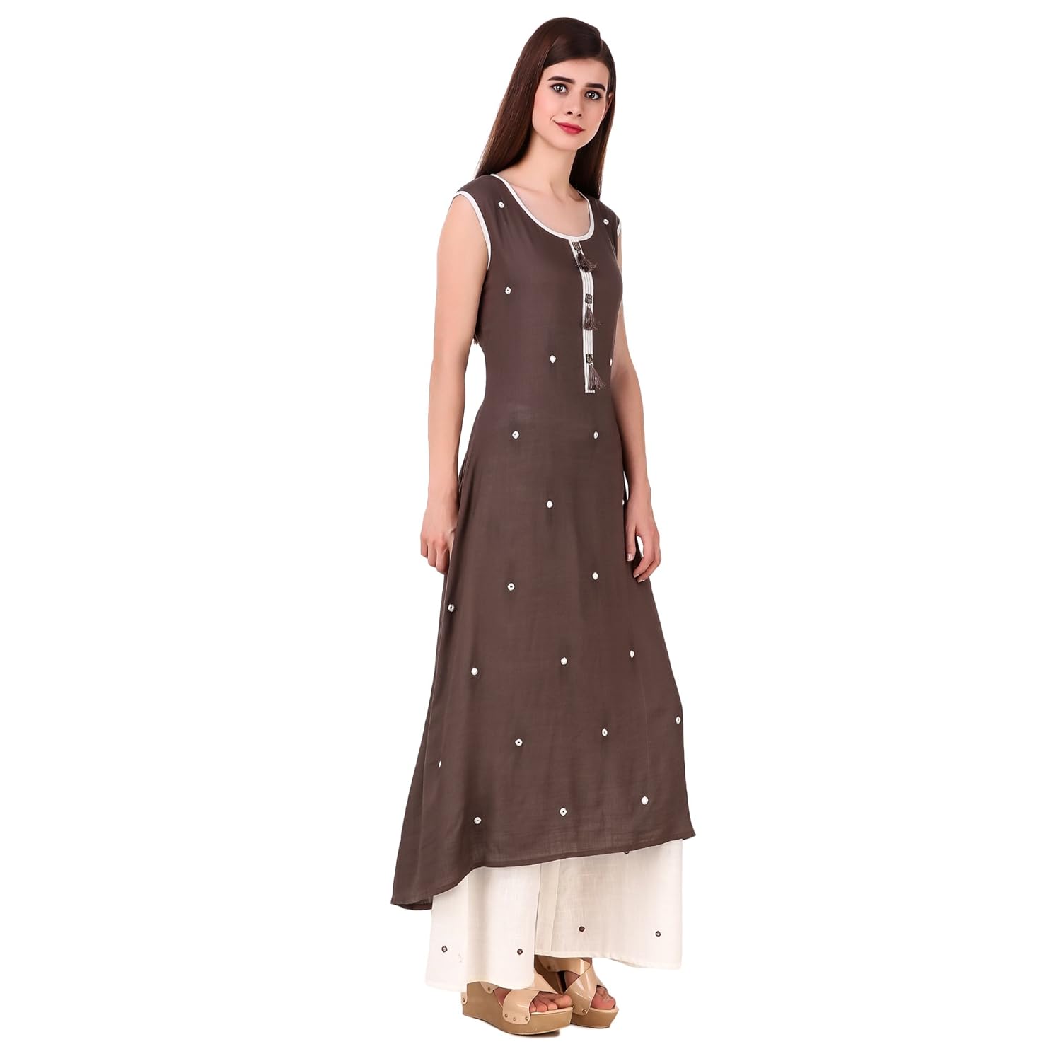 sreshee women's premium cotton designer kurti with palazzo pants set