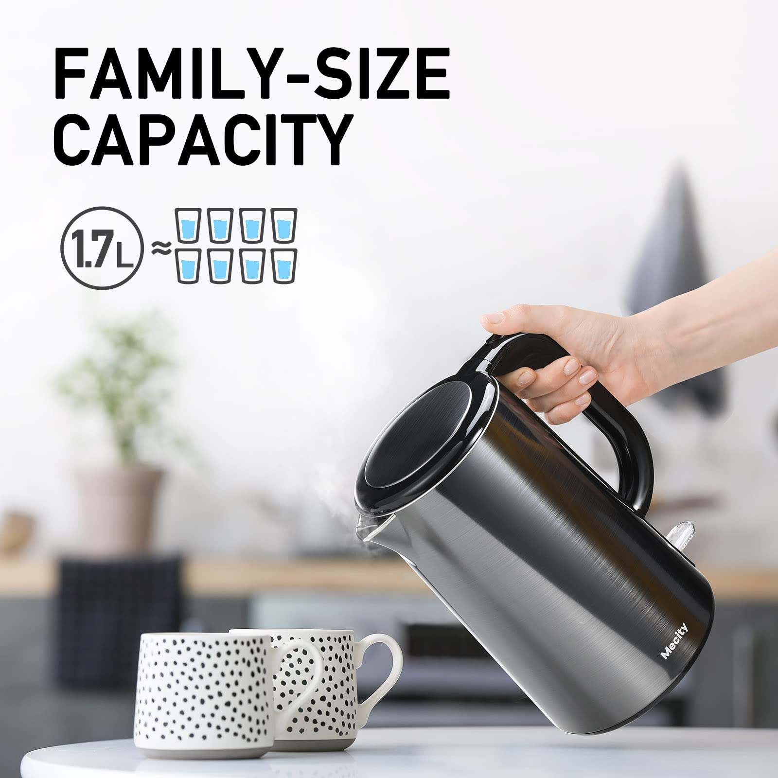 Kettle Less Than R100 Mua 1.7L Electric Kettle 100% Stainless Steel Interior Fast Heating ...