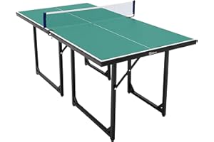 Ubon Foldable Small Size Ping Pong Table-60" x 30" Portable Table Tennis Table with Net/Posts Regulation Height Tennis Table for Indoor Games