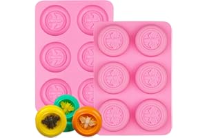 SAKOLLA Bee Silicone Molds - Round Honeybee Silicone Molds for Homemade Soaps, Lotion Bar, Jello, Bath Bomb, Beeswax, Resin, Chocolate and Dessert (Pink)