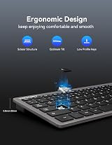 TECKNET 2.4G Wireless Keyboard Grey Ultra Slim 14 Shortcuts 12 Month Battery view 5