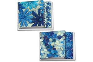 The Best Card Company - 12 Assorted Blank Note Cards (4 x 5.12 Inch) - Boxed All Occasion Notecards Bulk (2 Designs, 6 Each) - Blue Blooms MQ4607OCB-B6x2