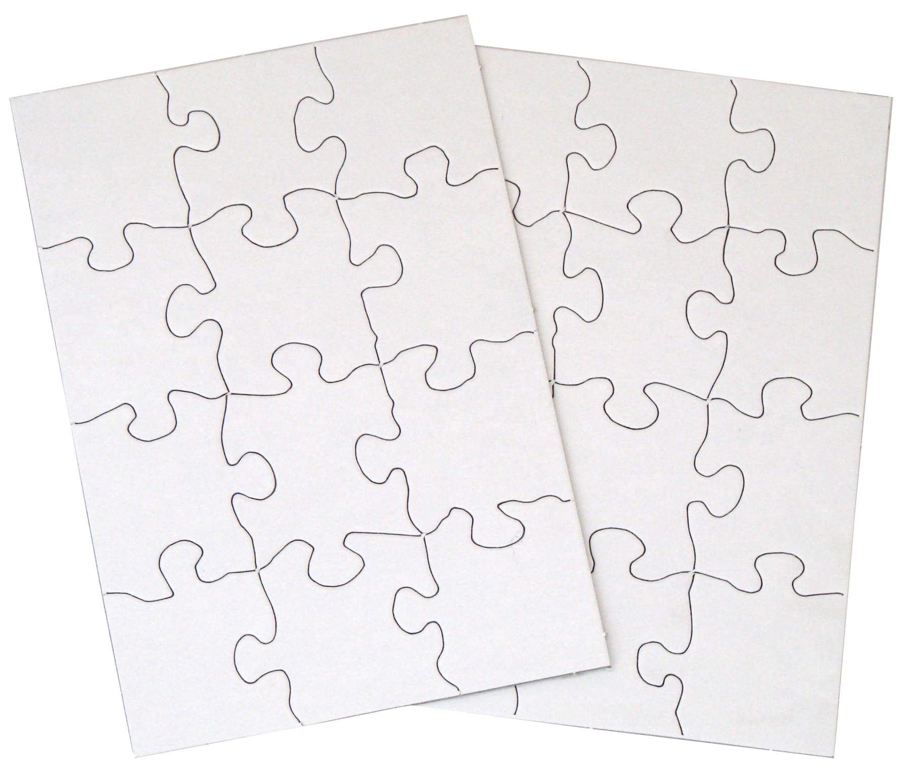 Photo 1 of 24 Blank Jigsaw Puzzles - 5.5 inch x 8 inch, 12 Pieces per Puzzle - Excellent for Kids Activities, Arts & Crafts, Invitations, Blank Puzzles to Draw On