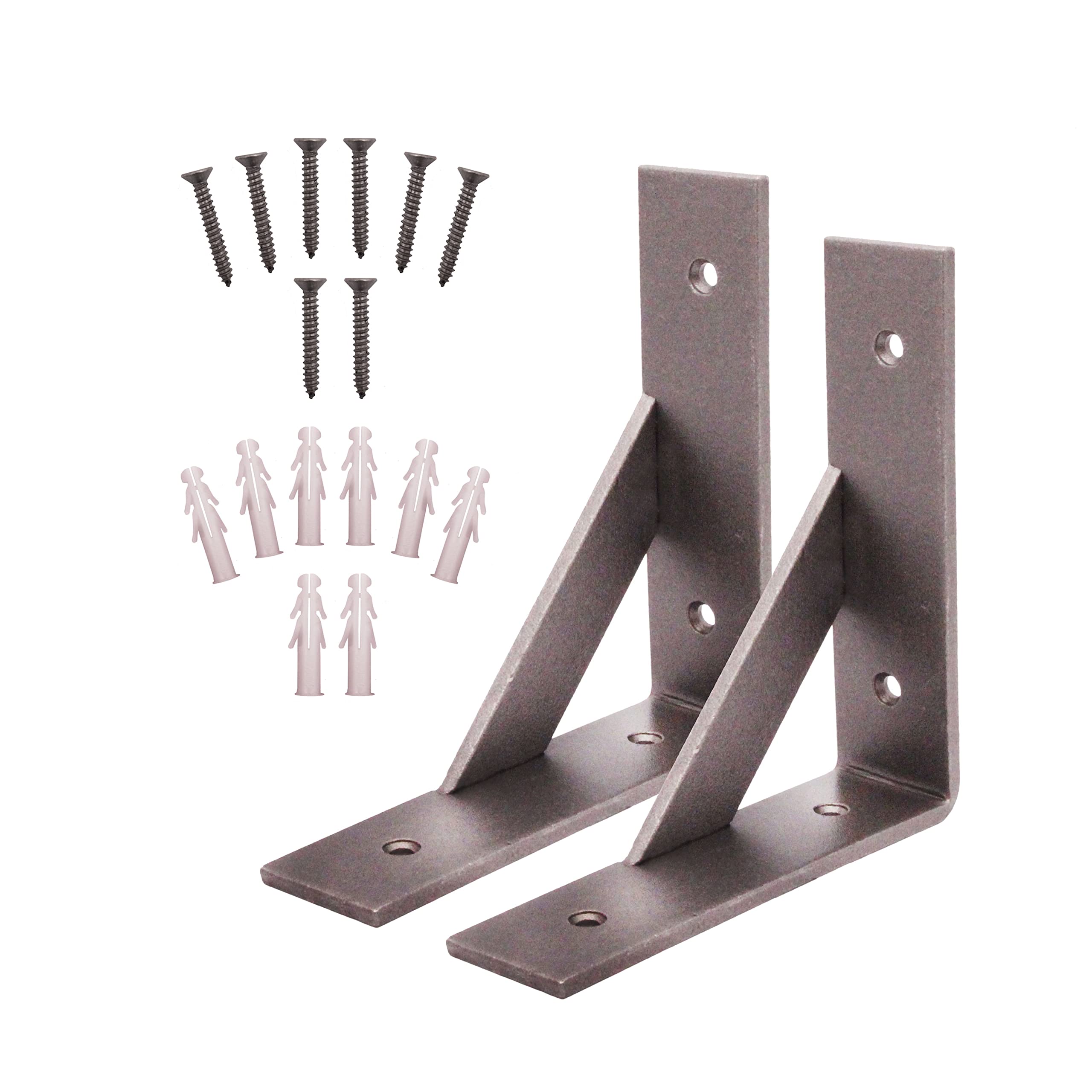 Rustic Shelf Brackets Reinforced for Scaffold Boards Heavy Duty Pair (150 x 150mm)