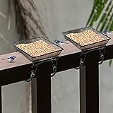 2 Pcs Deck Railing Bird Feeder Tray for Balcony 7 x