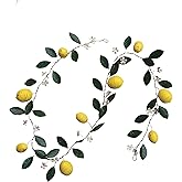 Creative Co-Op Metal Garland with Lemons and Leaves, Multicolor