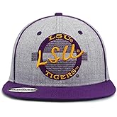 The Game NCAA Licensed LSU Tigers Flat Brim Snapback Hat, Louisiana State University Game Day Hat