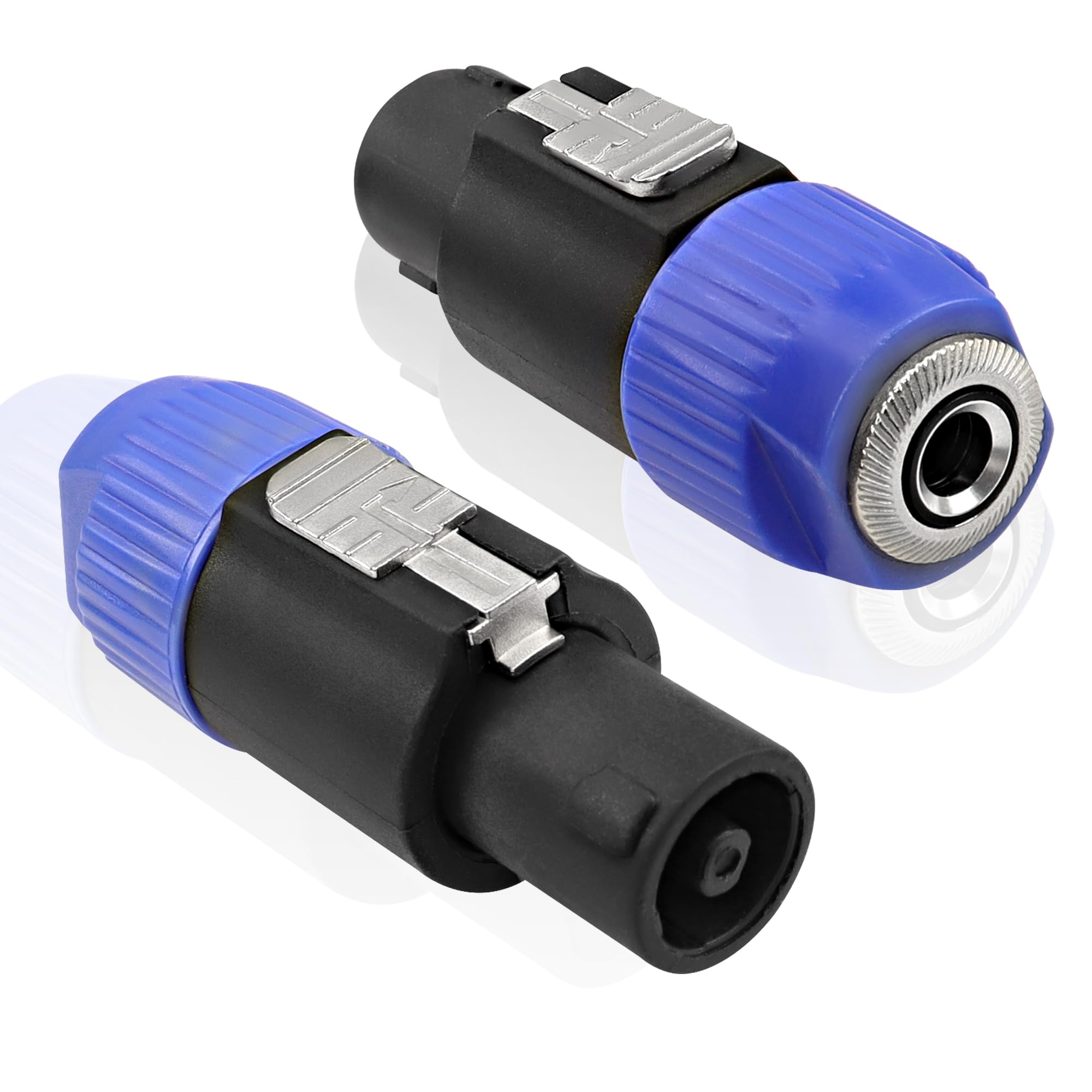 MEIRIYFA Speakon to 1/4 inch 6.35mm Adapter Connector, NL4FC 4-Pole SpeakON Male to 1/4 Inch TS Female Mono Plug Twist Lock Cable Adapter for NL4FC, NL4FX, NLT4X, NL2FC (2 PCS)