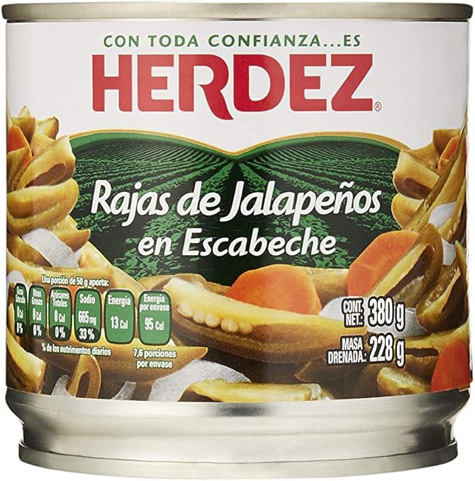 Herdez, Jalapeños en Rajas, 380 gramos Alimentos y Bebidas