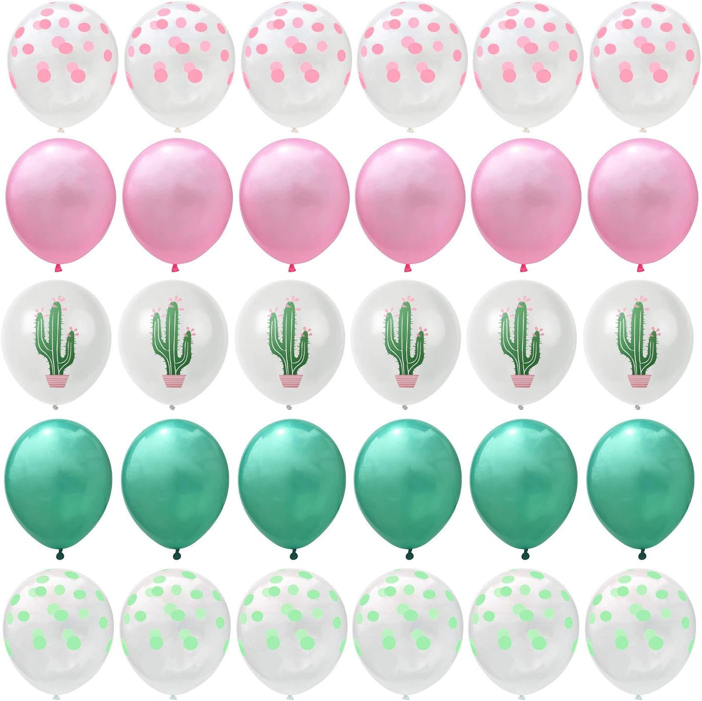 30PCS Cactus Party Balloons for Hawaiian Luau Tropical Party Balloons Birthday Decorations