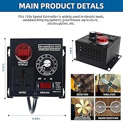 Premium AC Motor Speed Controller 120V - Adjustable