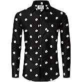 Arvilhill Mens Christmas Button Shirts Cotton Soft Charm Holiday Print Shirt (S-3XL)