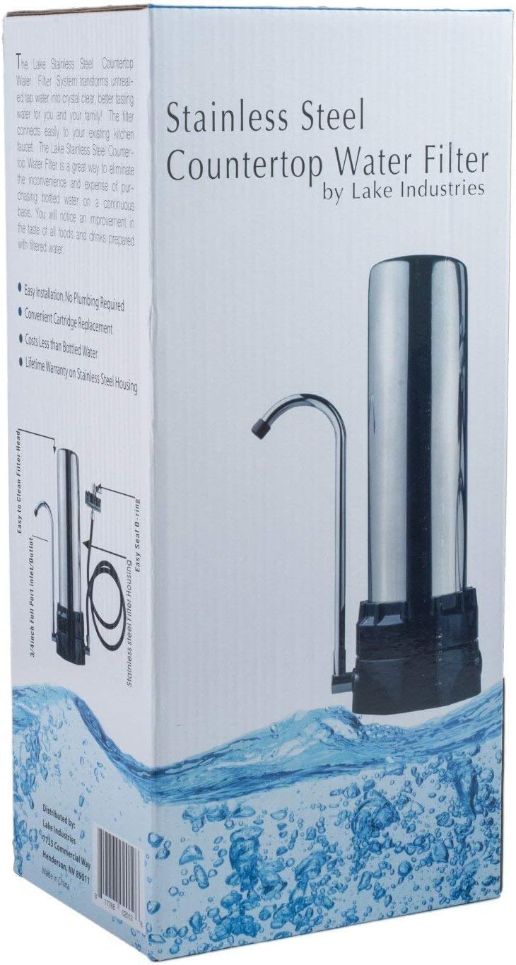 Lake Industries The Stainless Steel Countertop Water Purifier Filter (10 Micron Carbon Block): Home & Kitchen