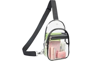 COVAX Clear Sling Bag Stadium Approved, Small Clear Chest Backpack, Clear Crossbody Chest Bag for Men Women
