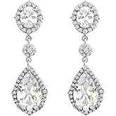 SELOVO Teardrop Drop Dangle Earrings Silver Tone Party Jewelry