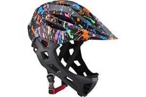 Sunydog Full Face Adjustable Kids Bike Helmets, Lightweight Toddler Helmets with LED Light, Ventilation, for Sun Protection w
