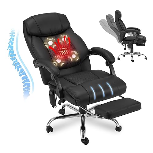 HOMREST Executive Office Chair with Footrest,Reclining Massage