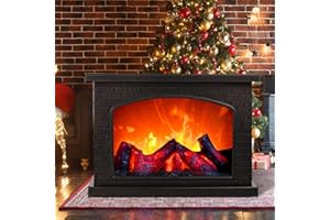 QUIPZORA Electric Fireplace Lantern with Realistic LED Flame Effect, USB Battery Powered, Decorative Indoor and Outdoor Fireplace Light, Perfect for Christmas and Home Decor (No Heater Function)