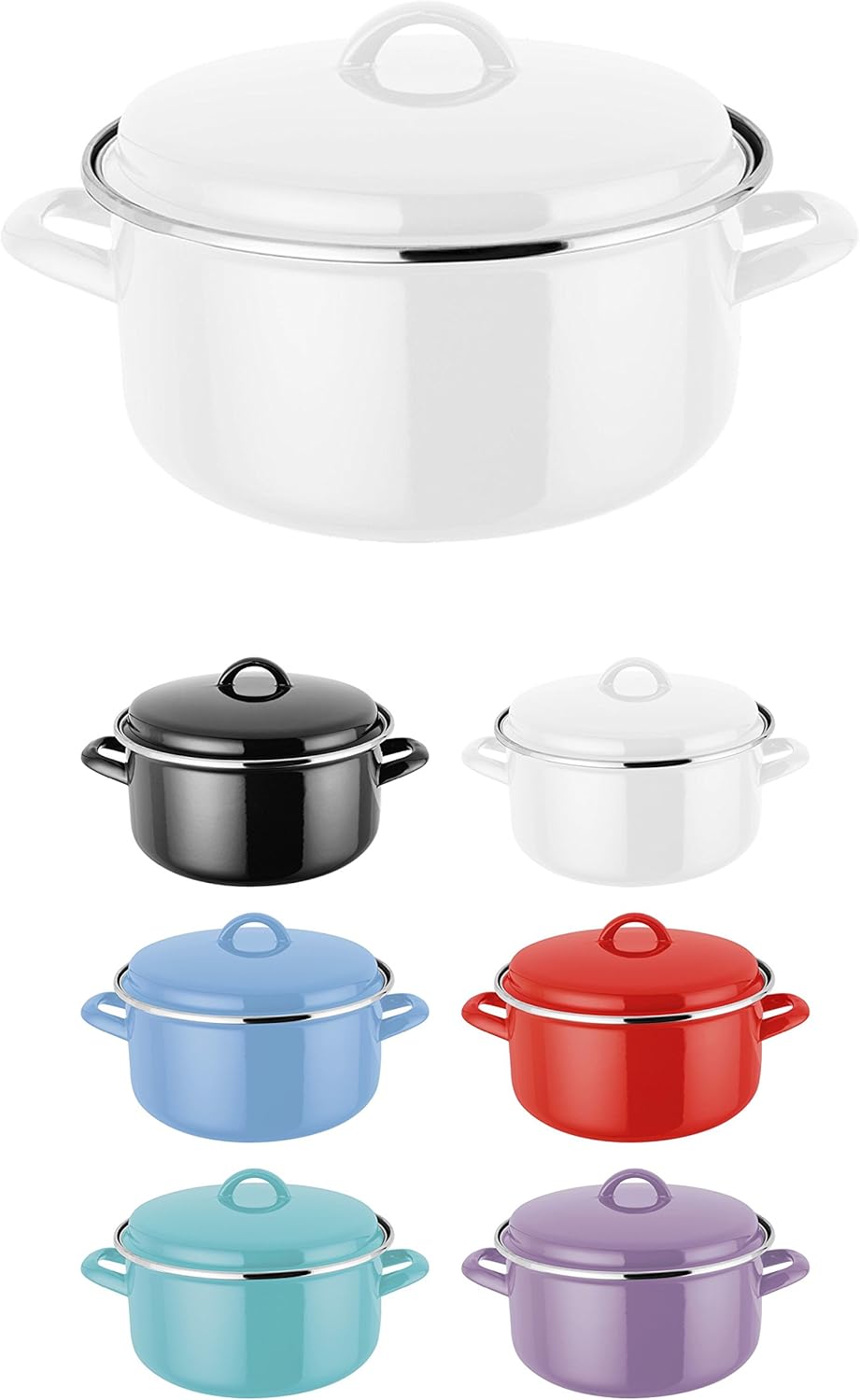 Judge Induction 22cm Enamel Casserole Pan and Lid (White) Amazon.co.uk Kitchen & Home