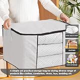 KURNI Storage Bags Clothes Organizer 6 Pack 90L Large 3 Sided Zipper view 4