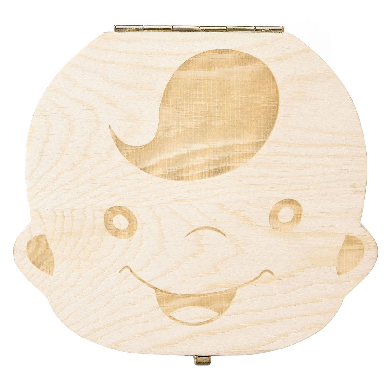 Mogoko baby Kinder Original Holz Haar Milchzahndose Milchzähne Zähne box Kasten mit Englisch Version Souvenir Aufbewahrungsbox (Jungen)