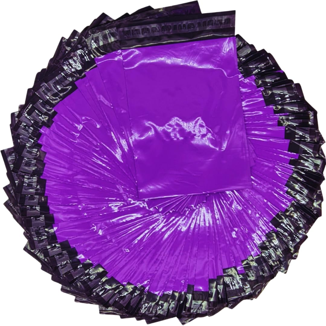 EJRange 100 Poly Mailers - Durable, Waterproof and ECO Friendly Recyclable Mailing Bags for Parcels, Postage, Packaging, Shipping - Pack of 100(Purple, 305mm x 405mm (12" x 16"))
