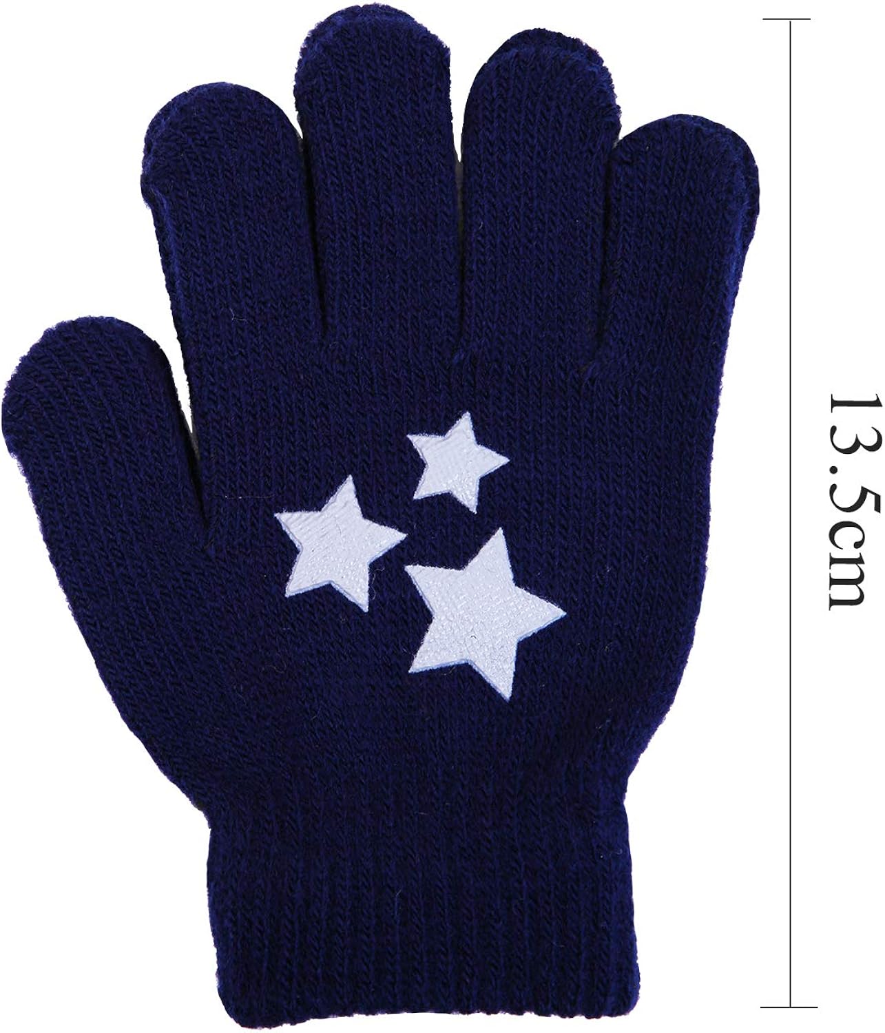 Cooraby 6 Pairs Kids Warm Magic Gloves Winter Stretchy Knit Gloves for Boys Girls: Clothing