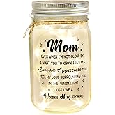 CUPLOOV Sentimental Gifts for Mom, Mason Jar Night Light, Birthday Mothers Day Christmas Gifts for Mom from Daughter, Son, Kids(Warm Hug)