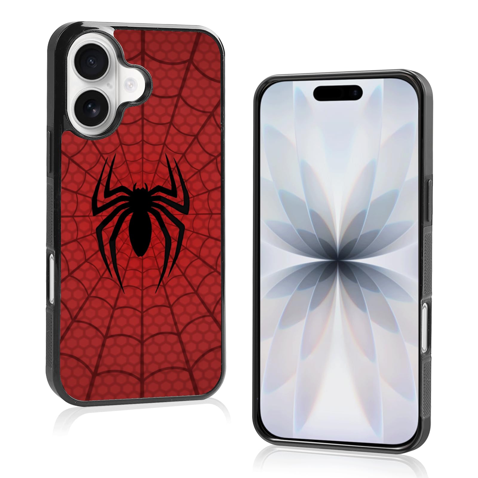 Odhtst Red Phone Case Spider Compatible with iPhone 17 - Shockproof Protective Cute Cool Spider-Web Phone Case Compatible with iPhone 17 6.3 Inch Case for Man Girls Women Boy Black Red
