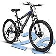 Ecarpat 24/26/27.5 Inch, Dual Full Suspension Mountain Bike, 21 Speed Spring Summer Travel, Mens Womens Outdoor Cycling Commuting City Bike to School Work, Birthday Gifts Bicycles