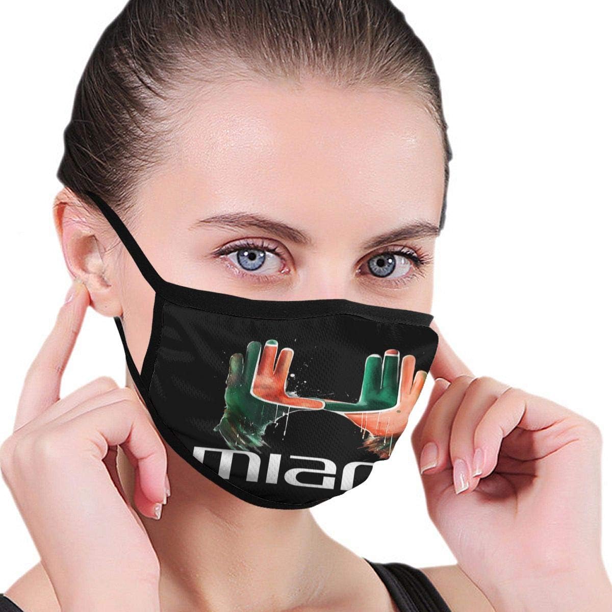 Xiuuuuuu Fashion Earloop Mouth Cover, Anti-Dust Pollenm Mouth-Muffle with Adjustable Elastic Band -Miami Hurricanes Limited Edition Half Face Mouth Cover