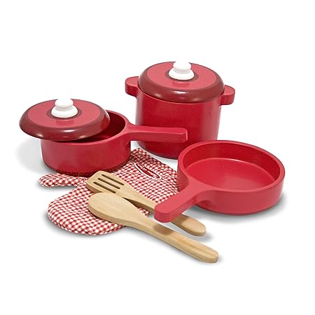 Melissa & Doug 12610 Hölzernes Küchenzubehör, Mehrfarben