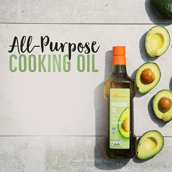 BETTERBODY FOODS REFINED NON-GMO COOKING OIL, KOSHER, KETO AND PALEO DIET FRIENDLY, AVOCADO OIL, 1 LITER, 33.8 FL OZ