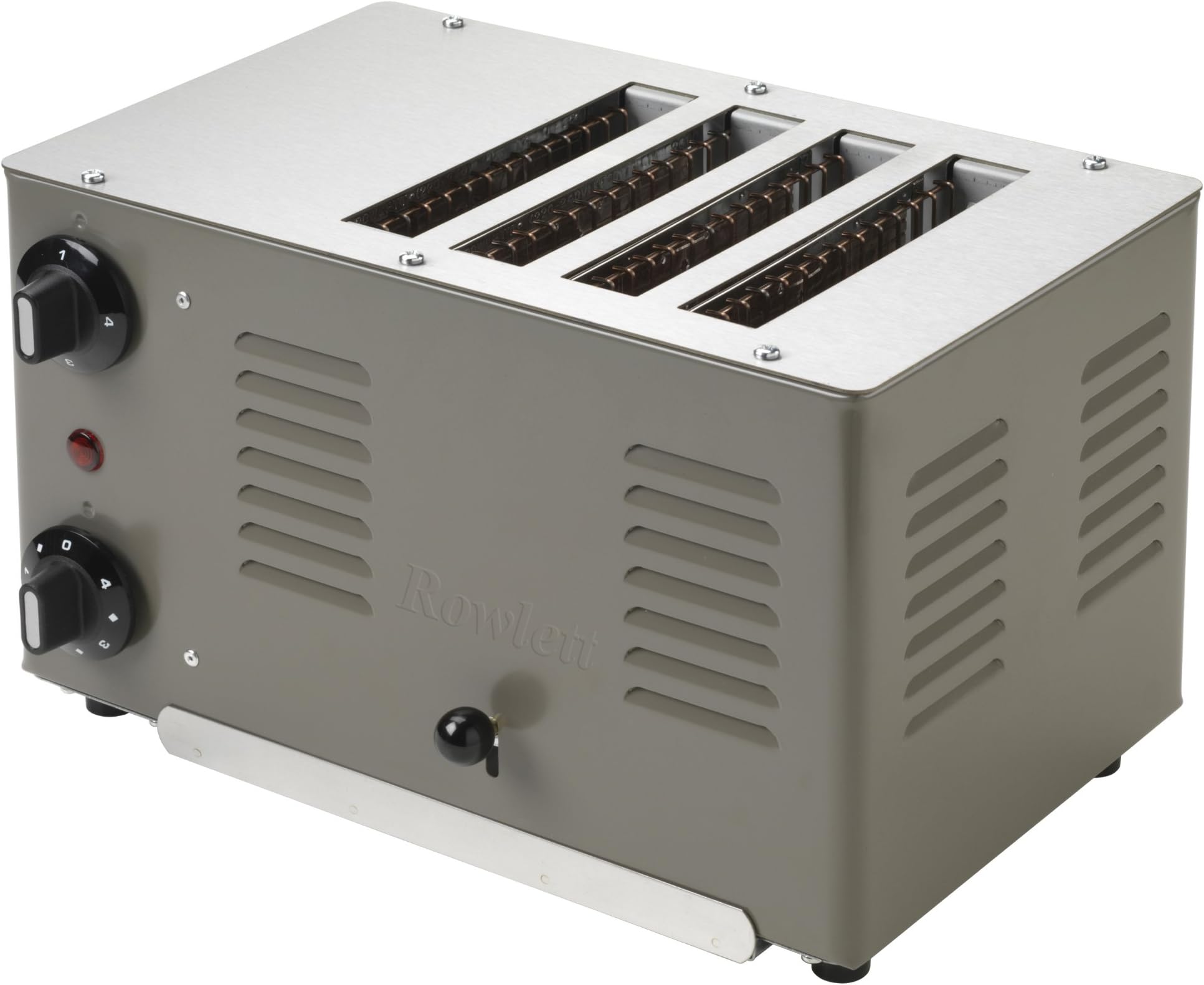 Rowlett Regent Retro Styled 4 Slot Toaster in Grey Powder Coated Steel with Removable Crumb Tray